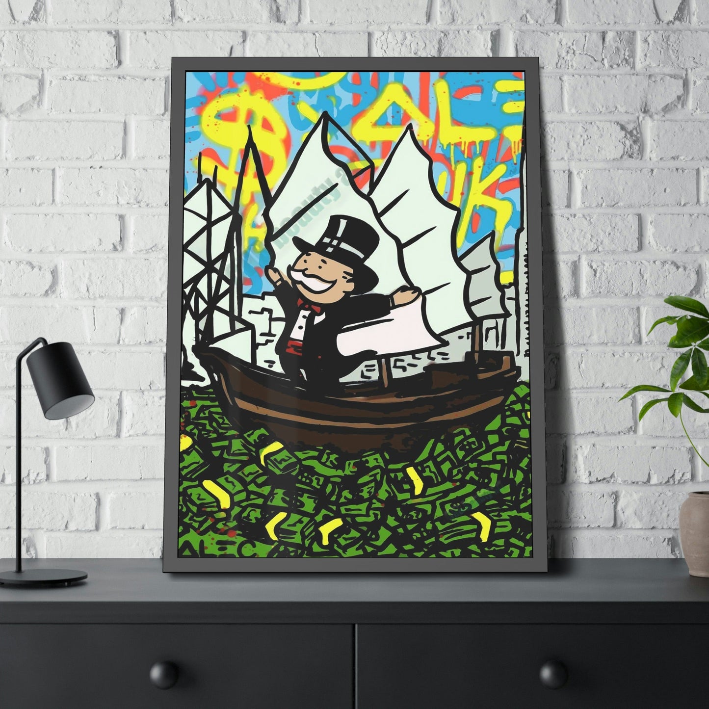 Playful Creativity: Artful Canvas and Poster Print of Alec Monopoly's Art