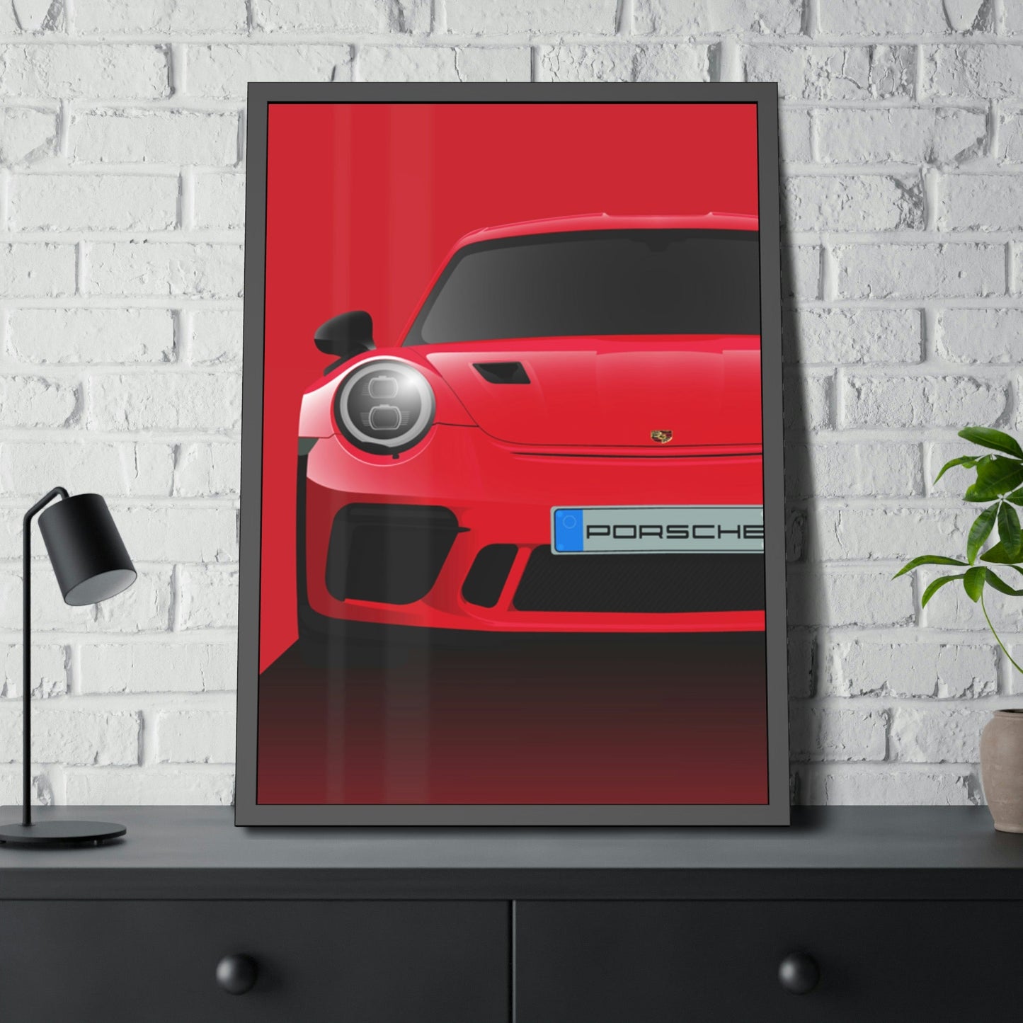 The Red Rocket: A Poster Print of a Red Porsche That Captivates the Eye