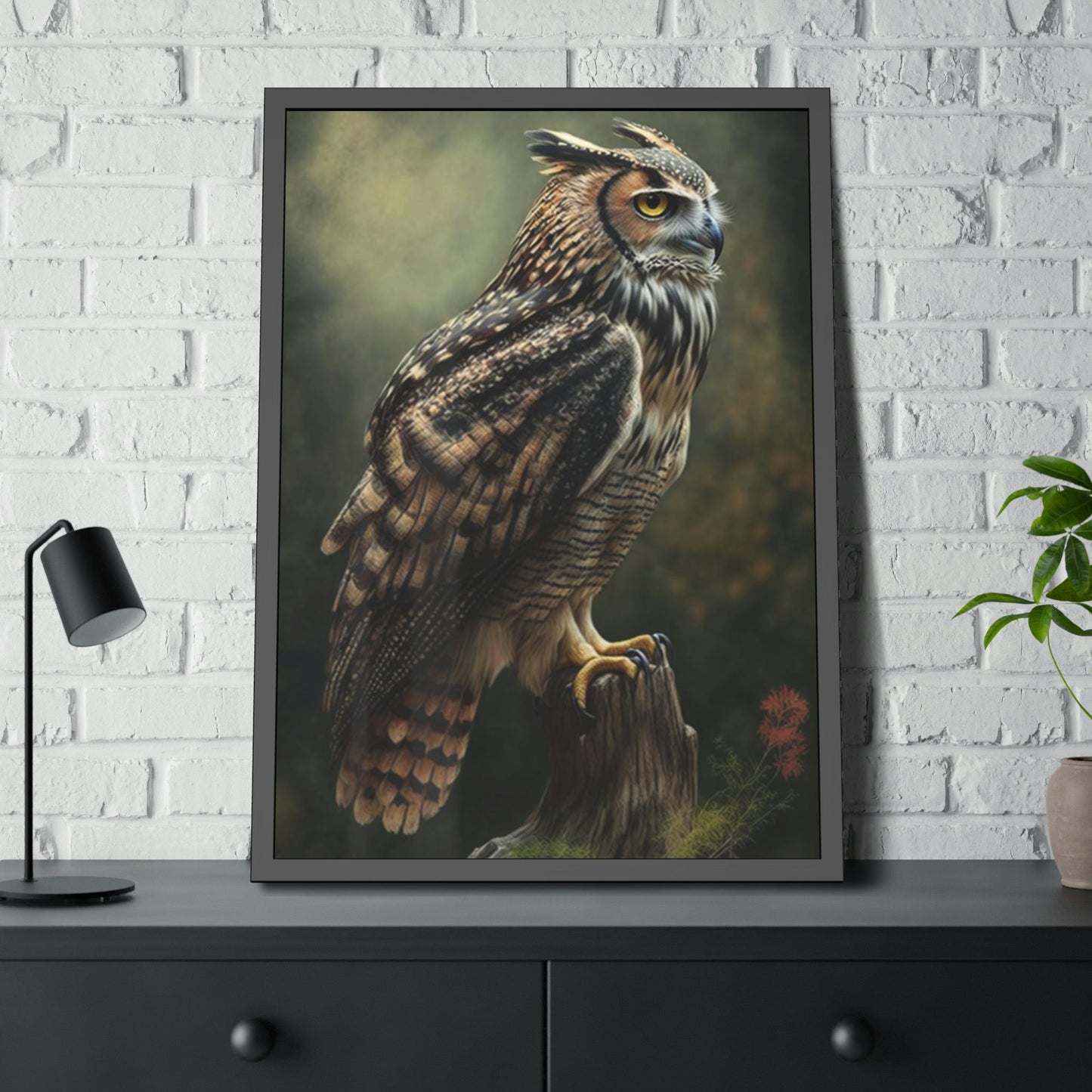 Eyes of the Forest: A Painting of an Owl in its Habitat