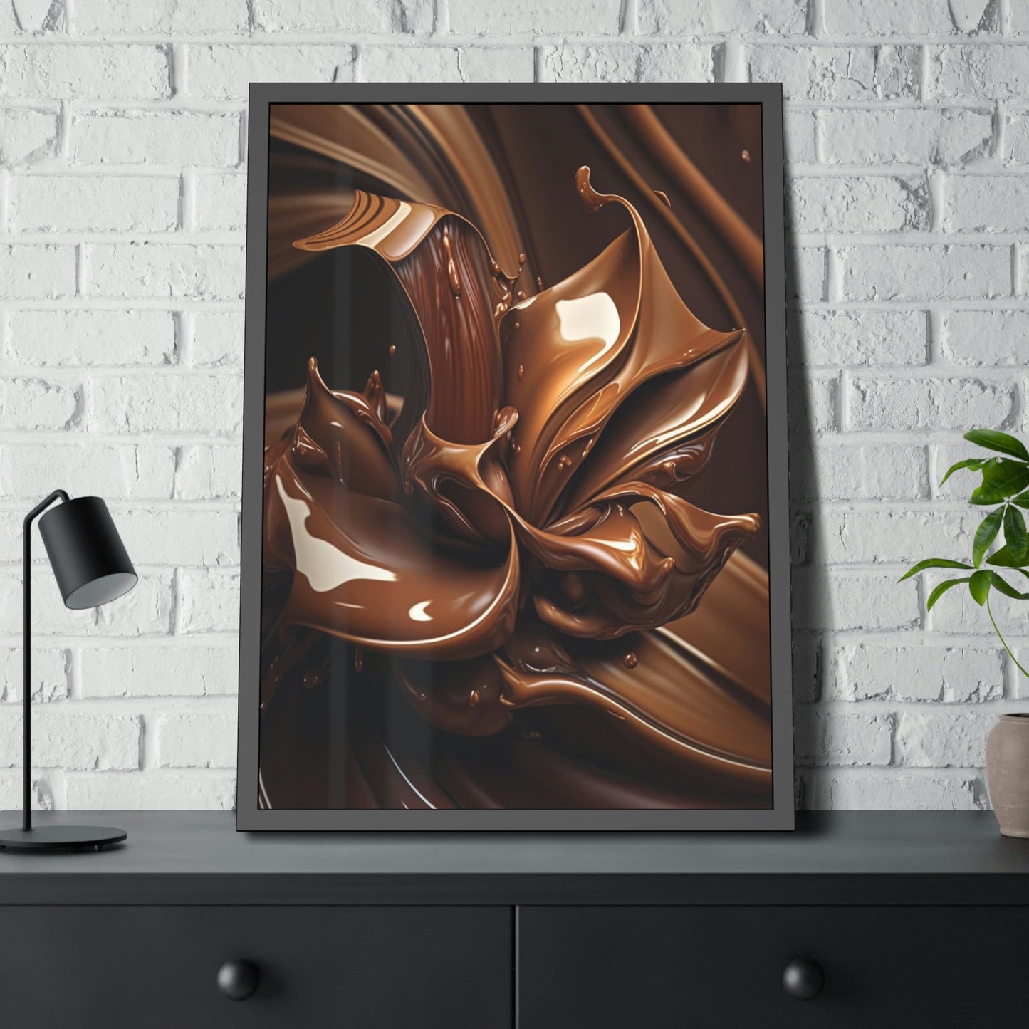 Bold and Beautiful: A Brown and Black Abstract Art Print on Canvas