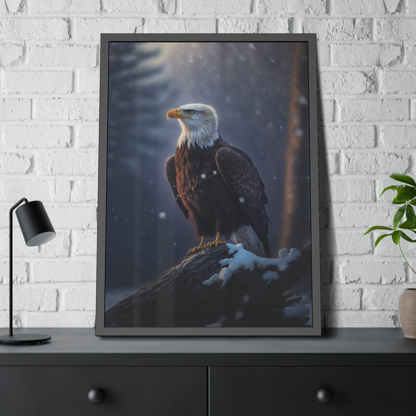 Eagle's Vision: Mesmerizing Print on Natural Canvas, Capturing their Watchful Eyes