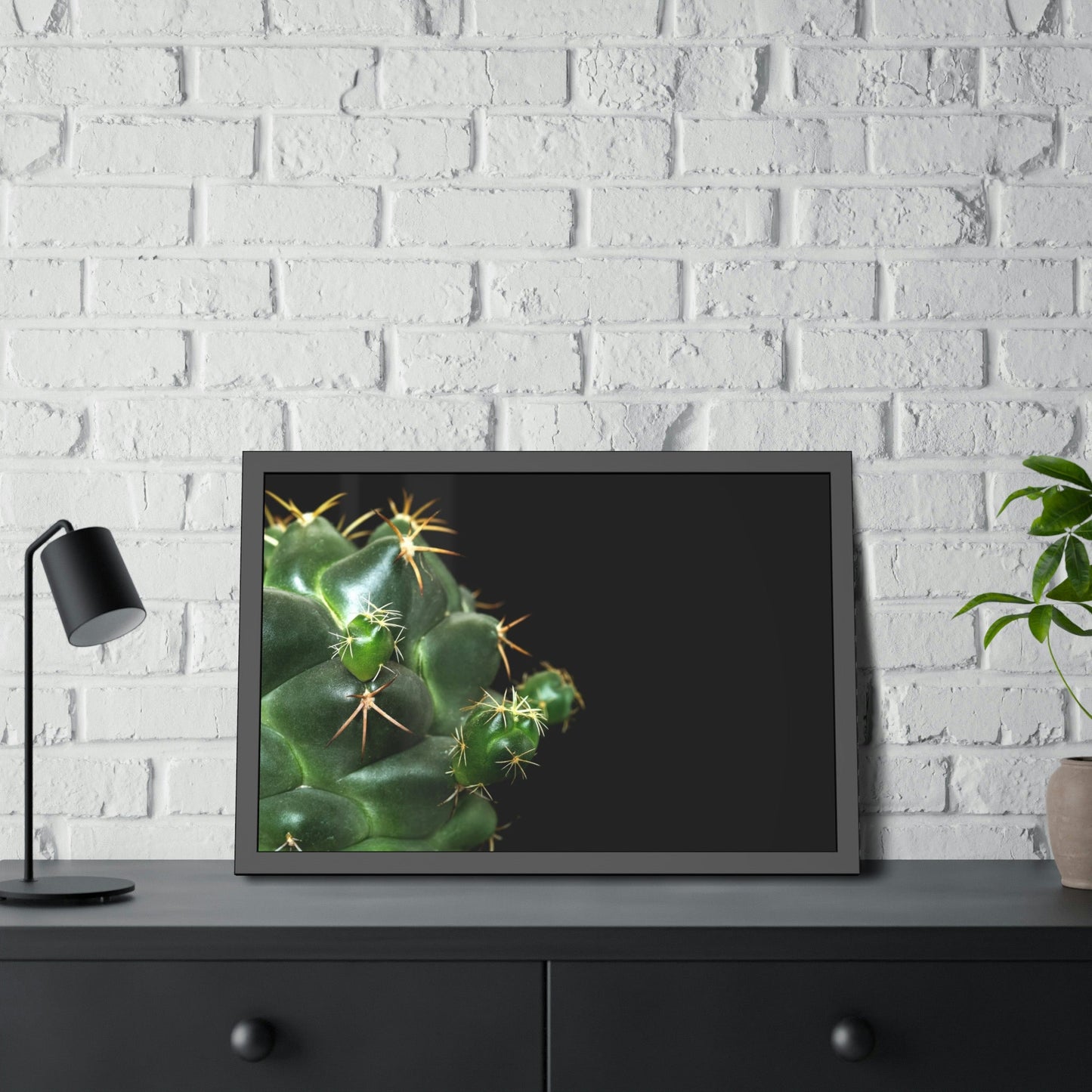 Succulent Splendor: Natural Canvas Cactus Print for a Modern Look