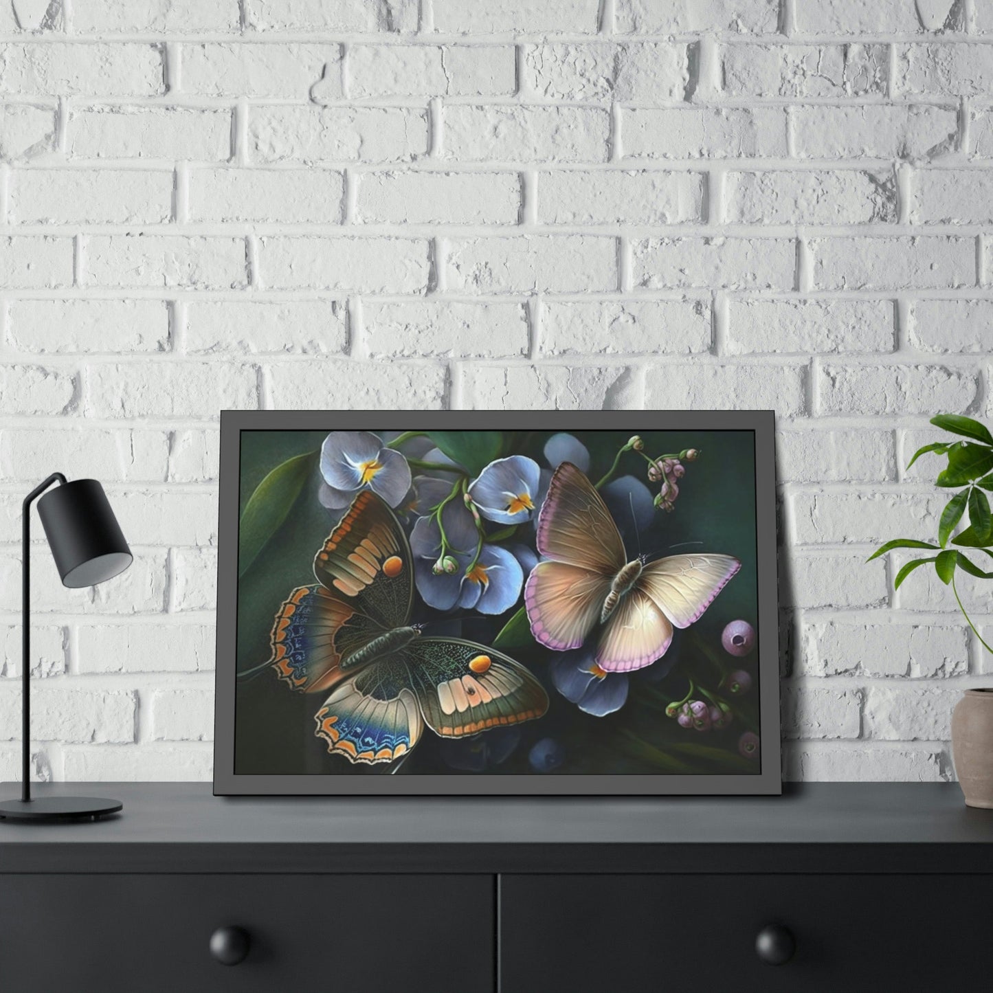 Butterfly Garden: Framed Canvas & Poster Art Print of Fluttering Insects