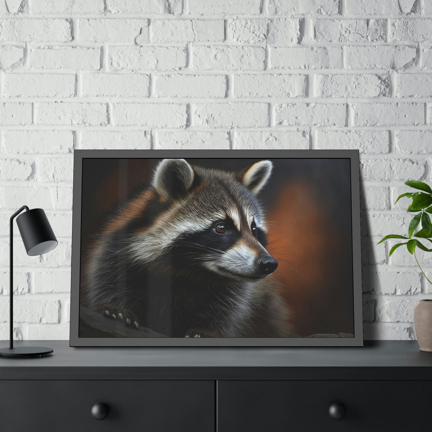 Woodland Bandits: Artistic Print on Canvas and Framed Poster of Sly Raccoon