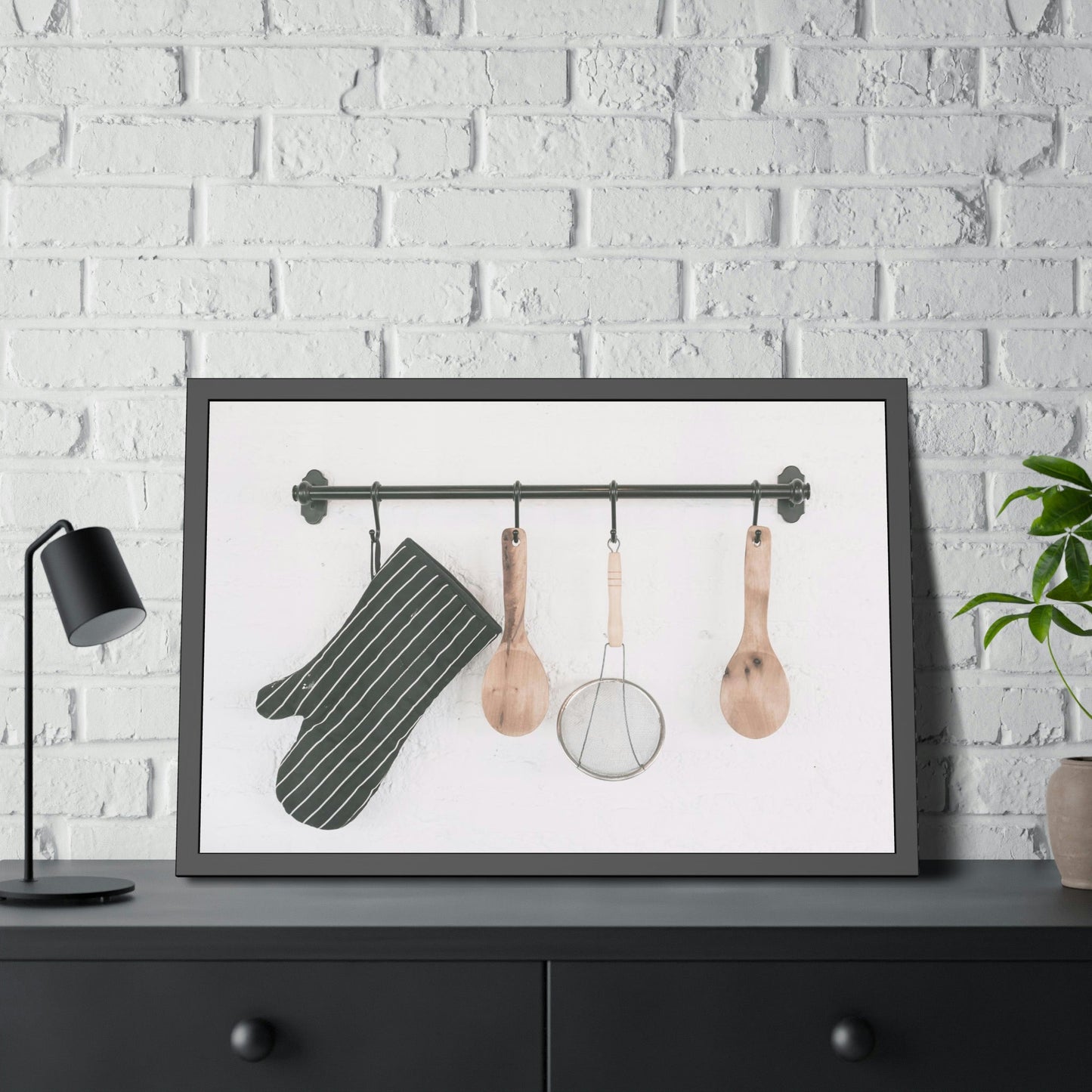 Modern Kitchen Wall Art: Printed Poster with Minimalist Culinary Utensils