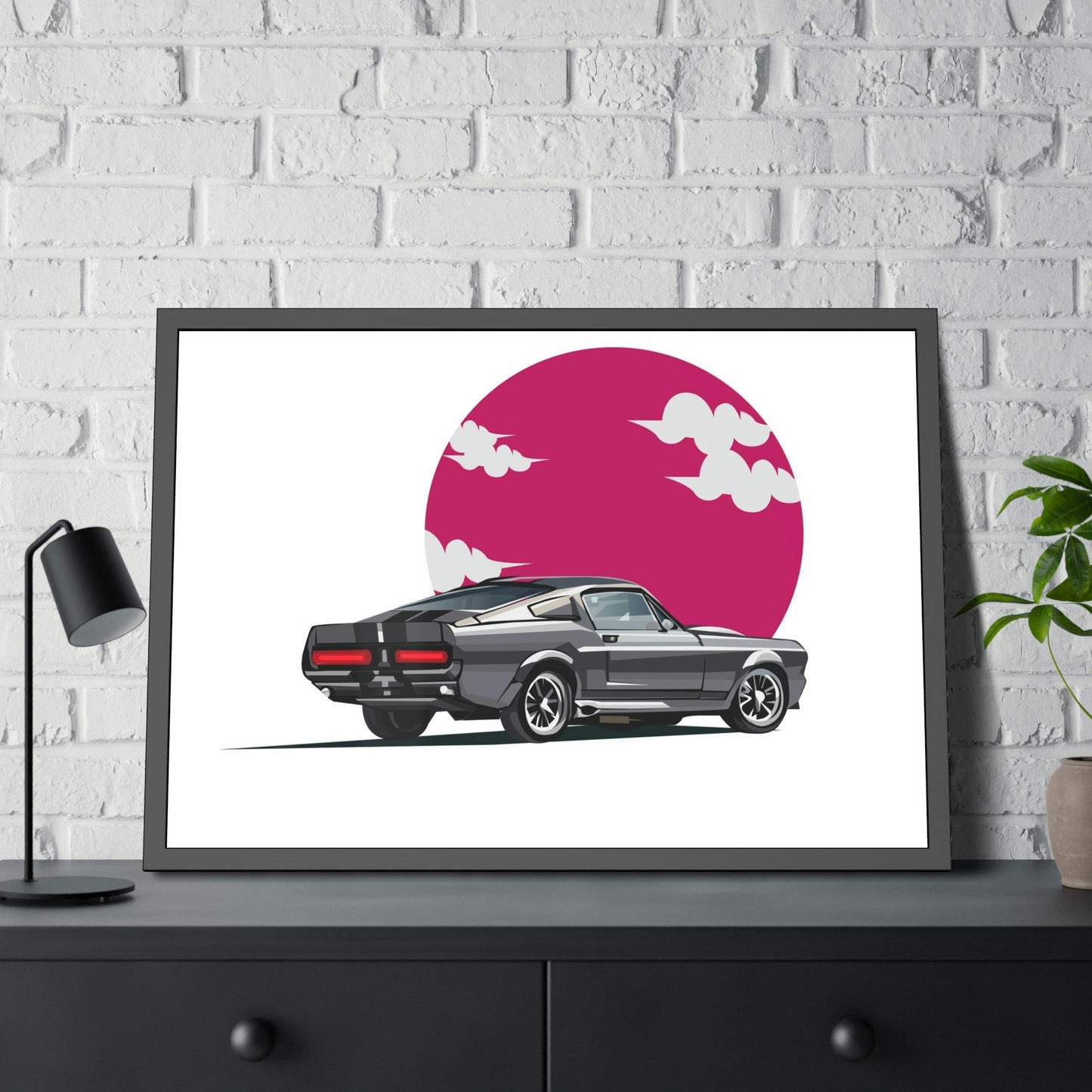 Iconic Mustang: Framed Poster and Art Print on Canvas