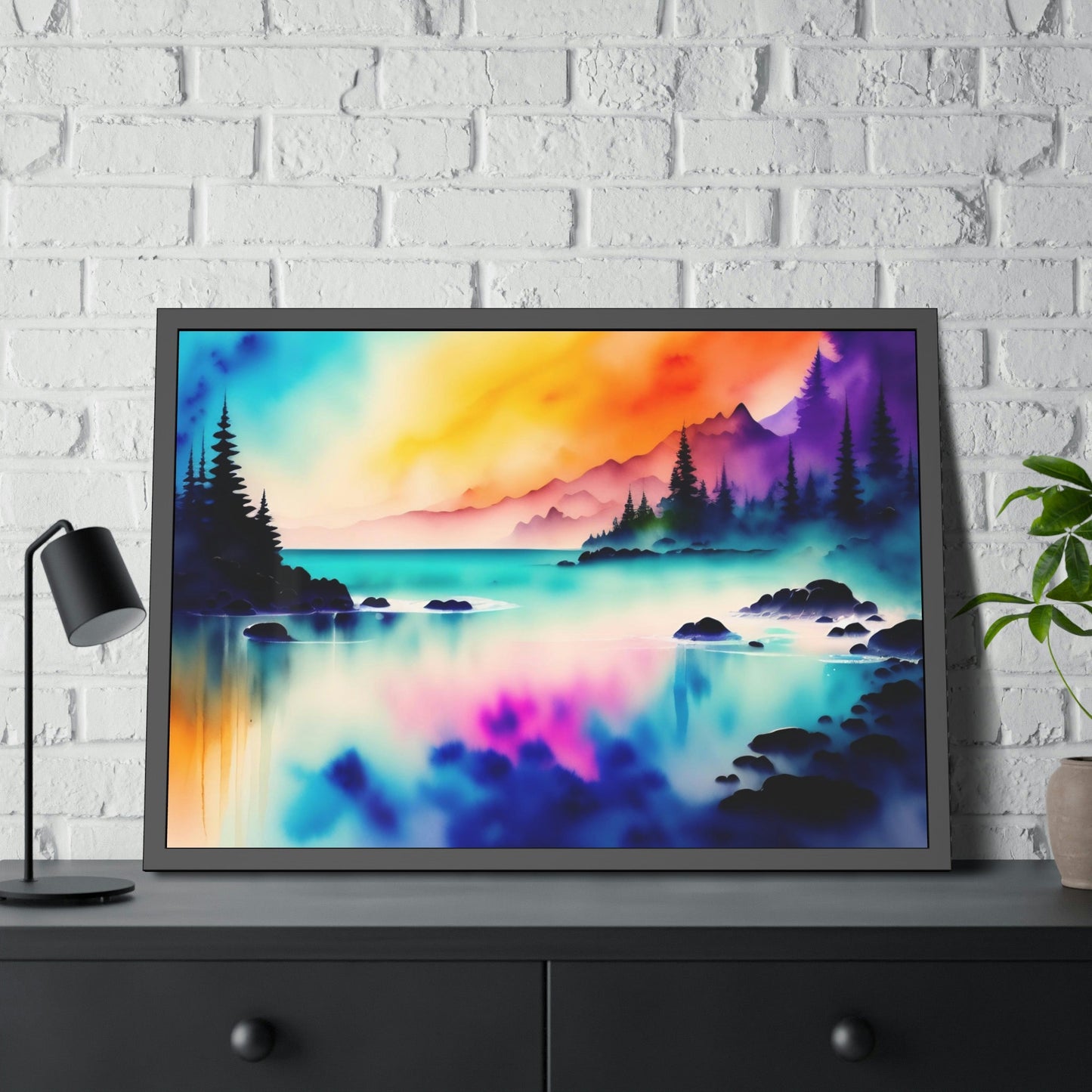 Water's Charm: Artful Canvas and Poster Print of Lakes and Rivers