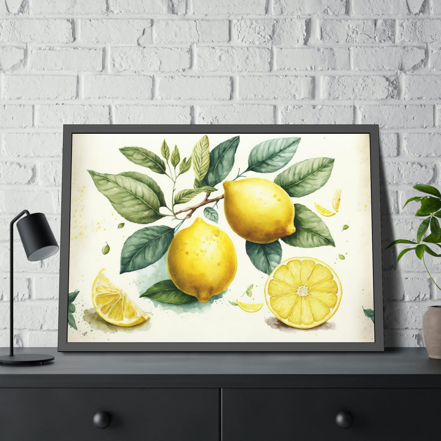 Elegant and Beautiful Canvas Art Prints and Framed Posters Featuring a Yellow Lemon Design