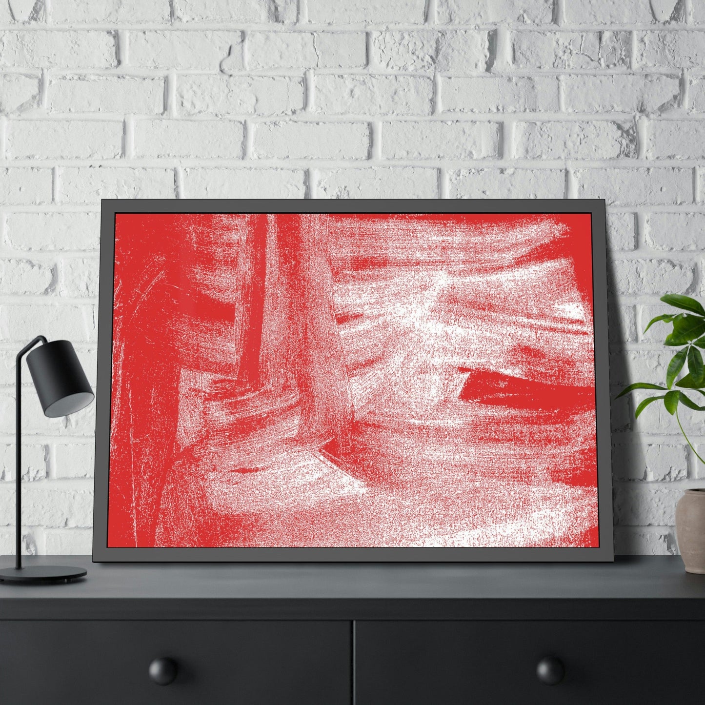 Abstract Energy: A Red Art Print on Poster and Framed Canvas for Your Wall