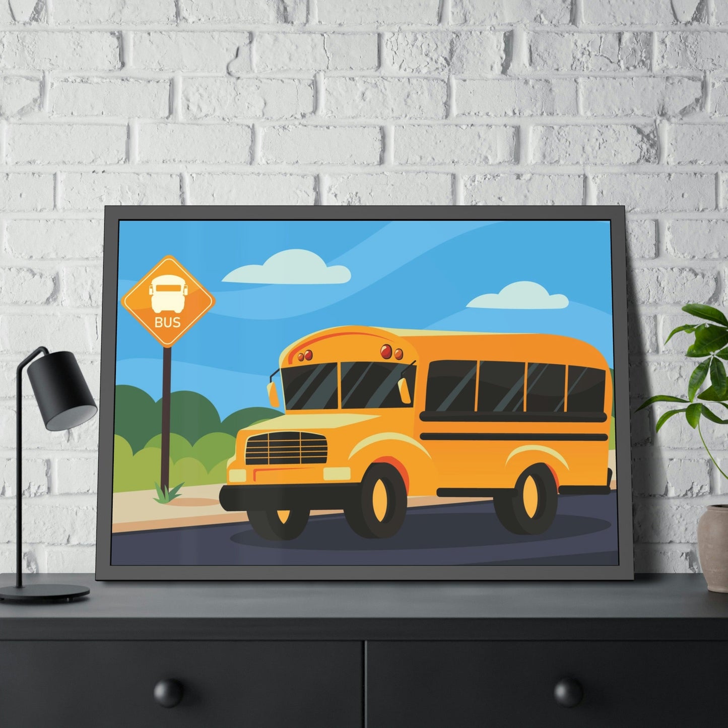 Cityscape Symphony: Harmonizing Bus and Canvas & Poster Wall Art