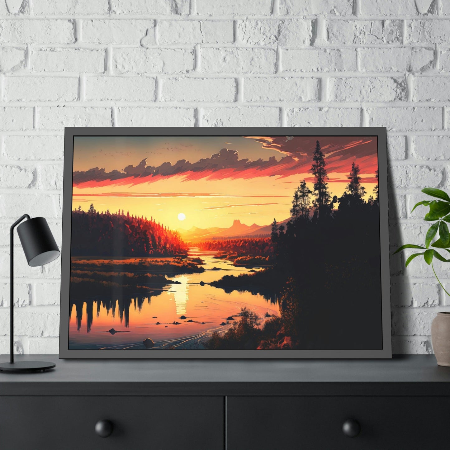 Colors of the River: Natural Canvas Wall Art with Vibrant River Scenery