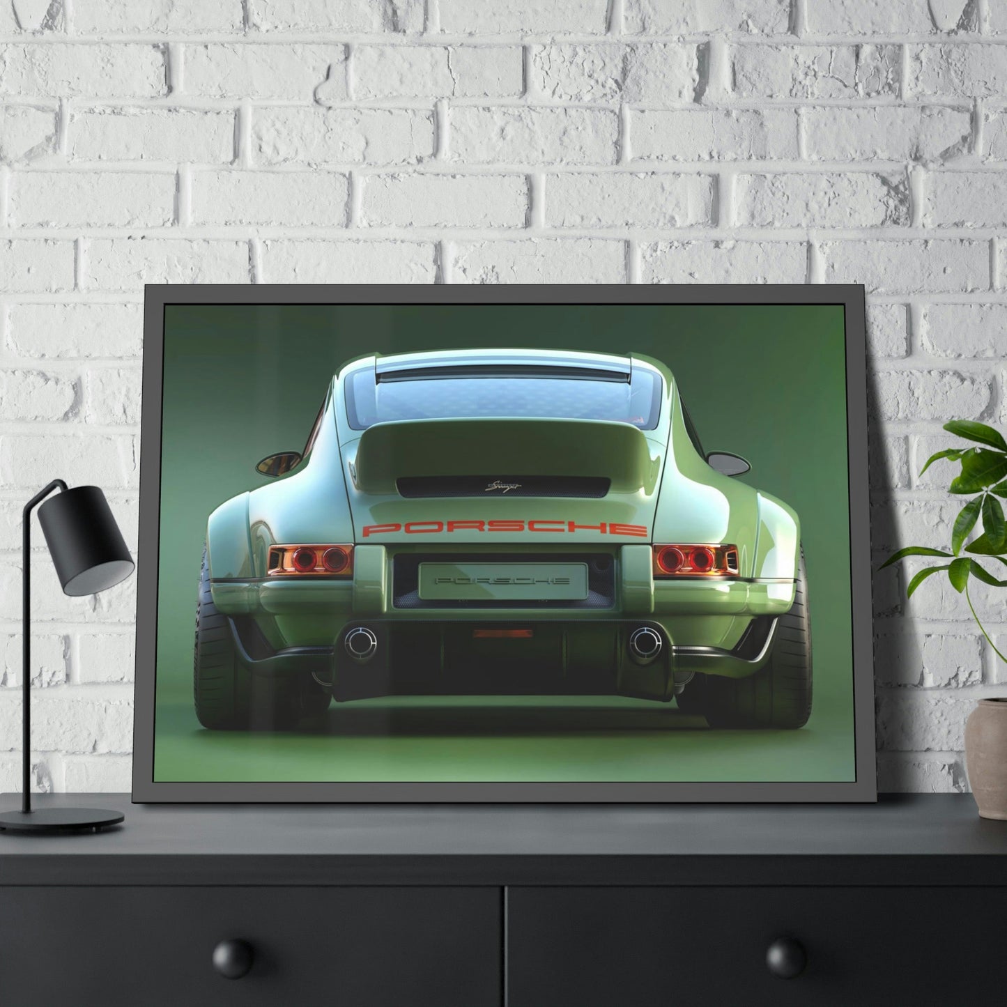 Porsche's Timeless Elegance: Wall Art Print on Natural Canvas