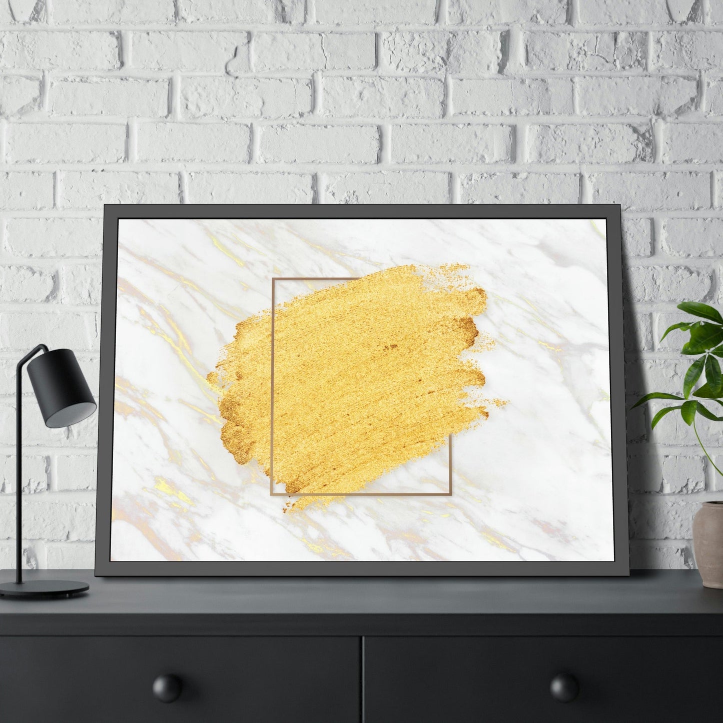 Golden Reflections: Captivating Print on Canvas of Abstract Gold Wall Art