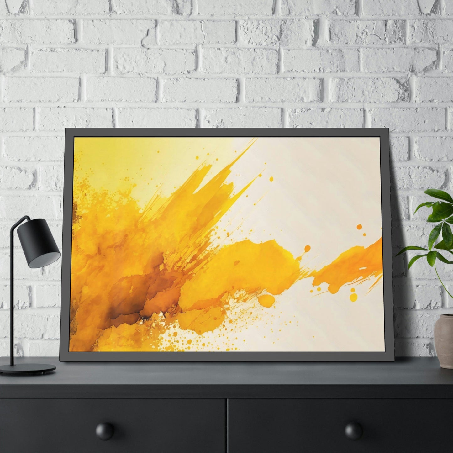 Abstract Sunshine: Bold and Cheerful Framed Poster and Canvas Print Art Featuring a Yellow Abstract Design