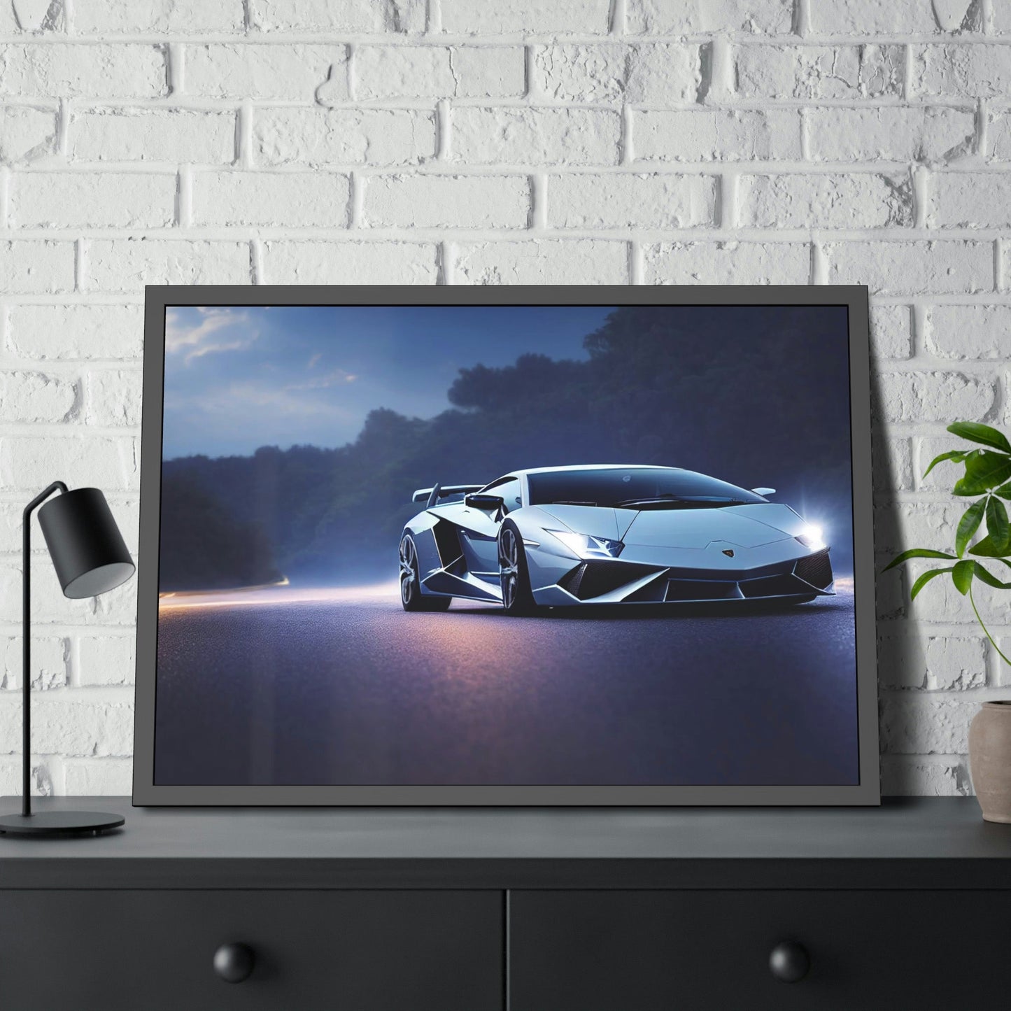 Power and Style: Lamborghini Print on Framed Canvas & Poster for Automotive Art Fans