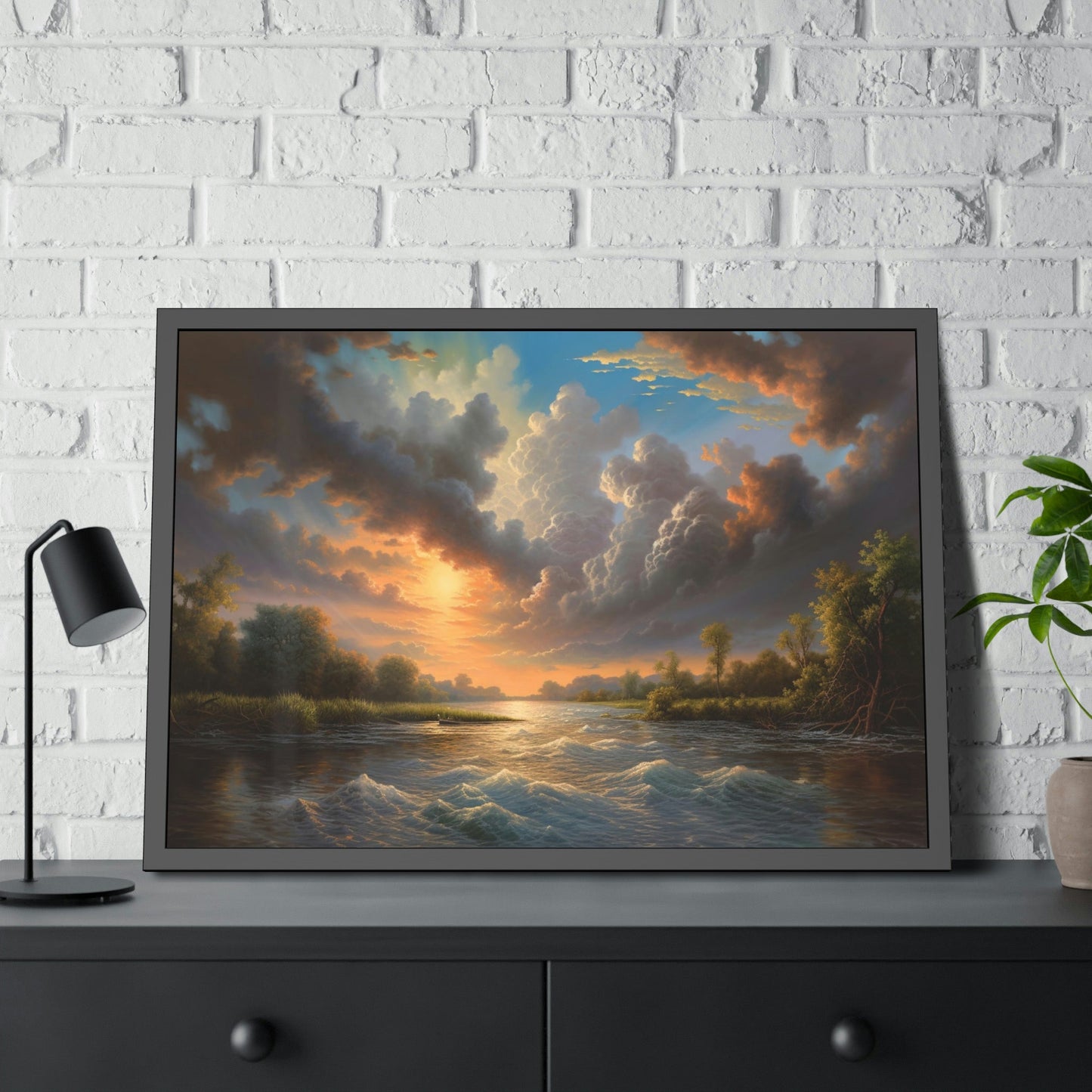 Enchanted Waters: Framed Canvas and Poster Print of Lakes and Rivers