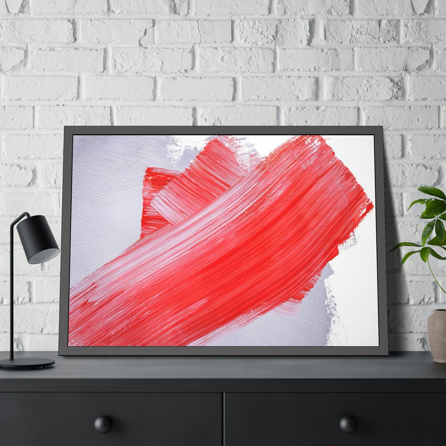 Red Abstract Delight: Natural Canvas and Framed Poster for Your Wall Art