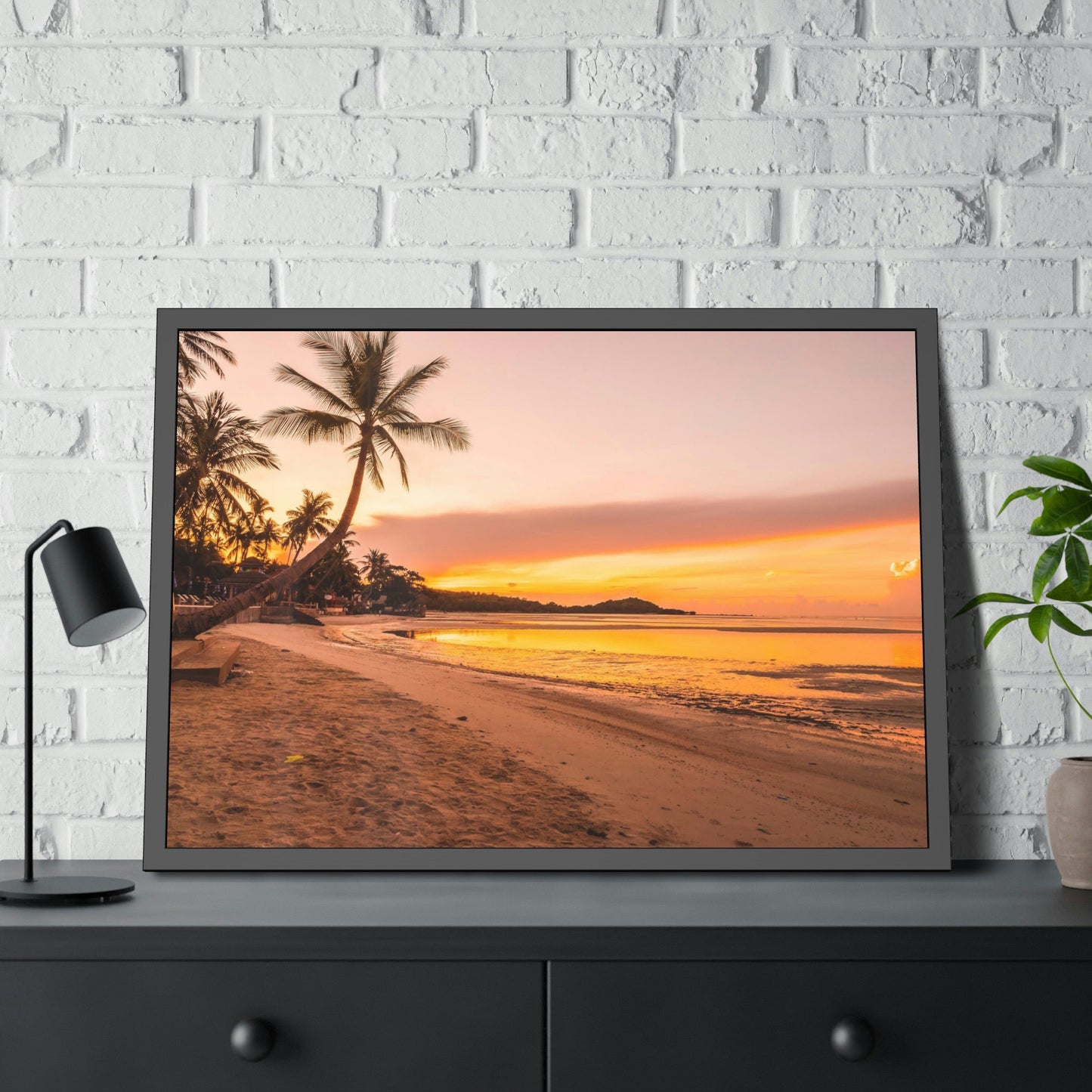 Seaside Sunset: Canvas Print of a Breathtaking Beach Sunset on an Island