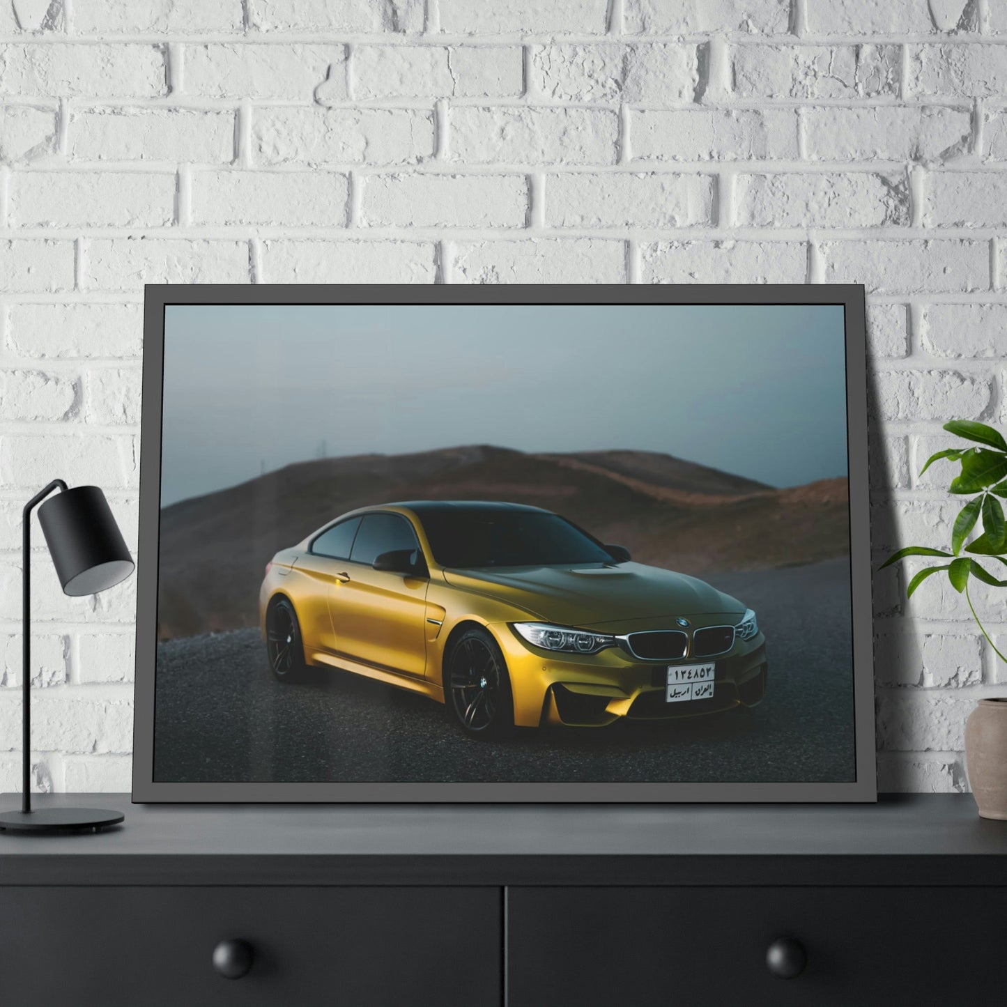 BMW's Engineering Excellence: Striking Wall Art on Natural Canvas & Poster