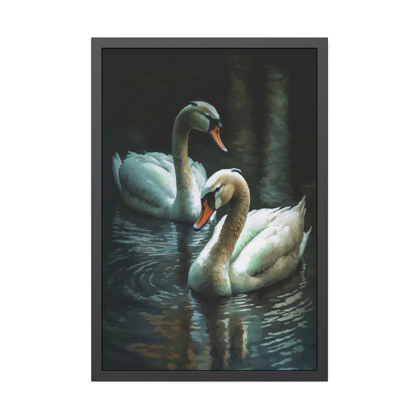 Swan Lake: A Dreamy Painting on Canvas