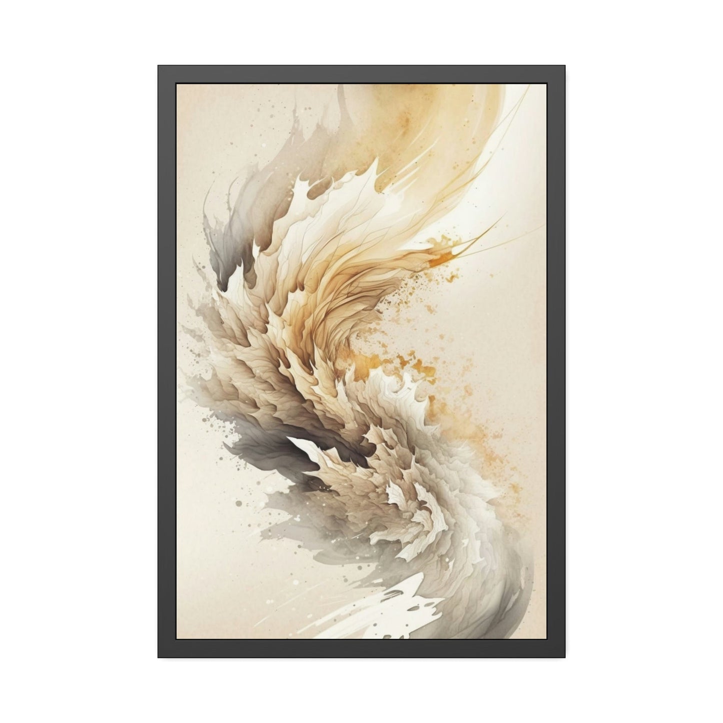 Neutral Beauty: Framed Canvas Print Featuring a Beige Color Palette