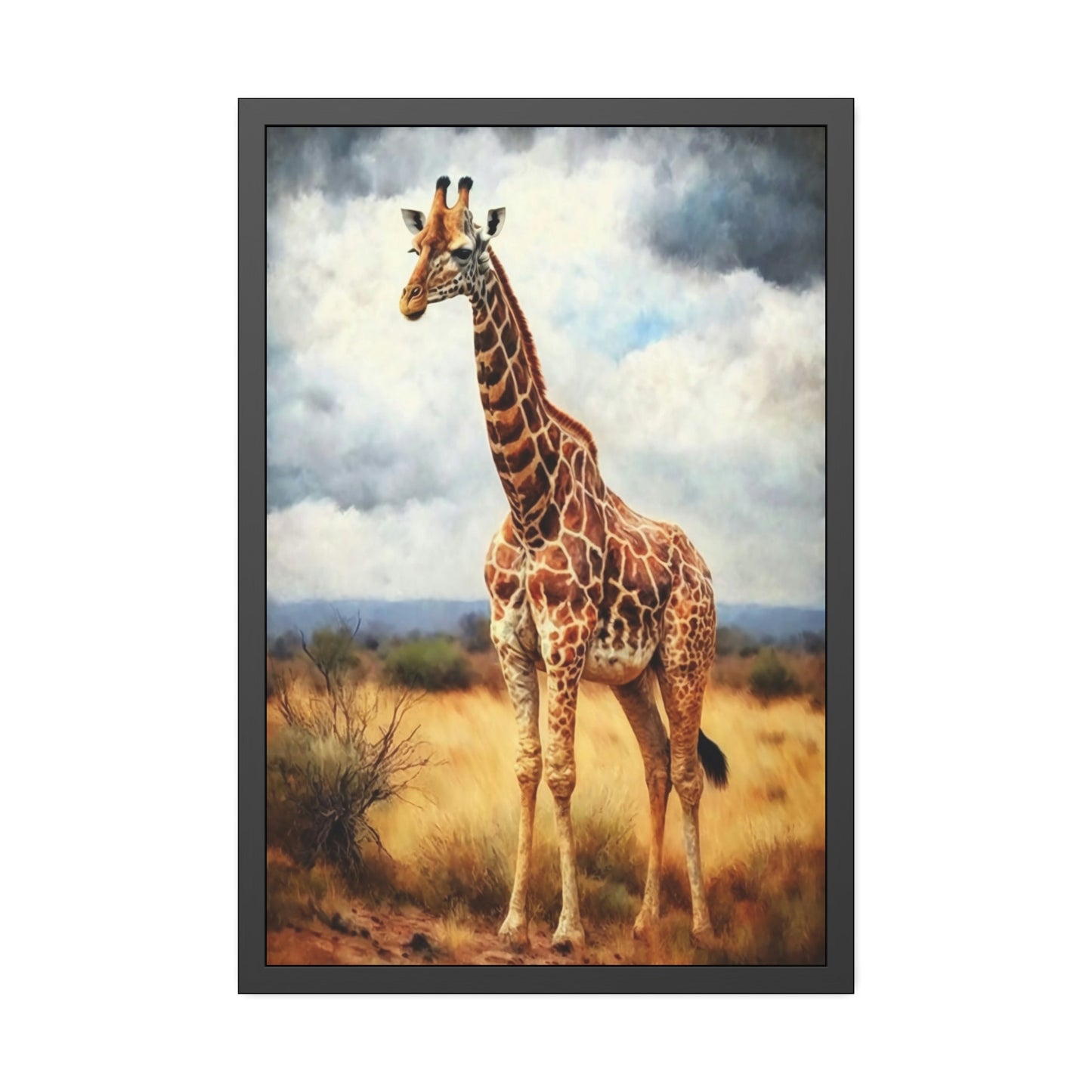 Giraffe Grace: Natural Canvas Print of Elegant Creatures