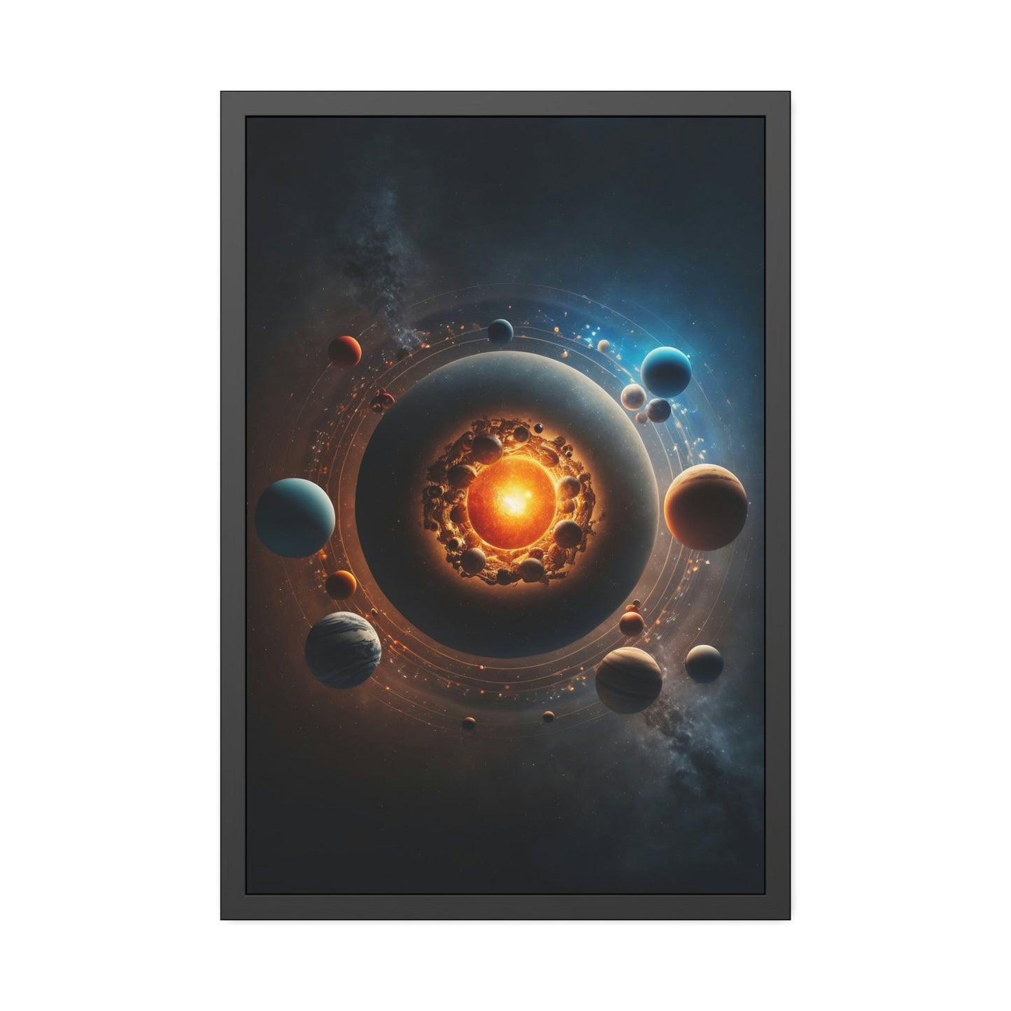 Planetary Alignment: Print on Canvas of Planets in Perfect Formation on a Framed Canvas