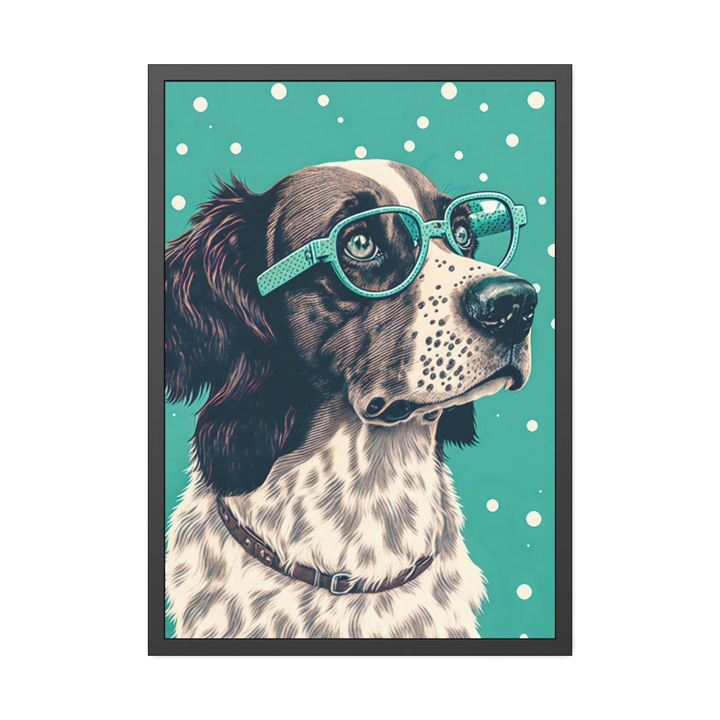 Playful Pooch: Print on Canvas of a Fun-Loving Dog on Framed Canvas