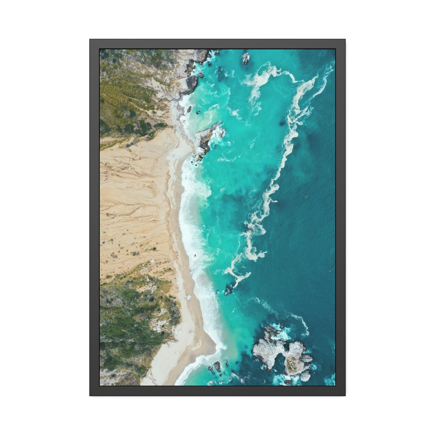 Ocean Paradise: Art Print of a Breathtaking Island Beach on a Natural Canvas & Poster