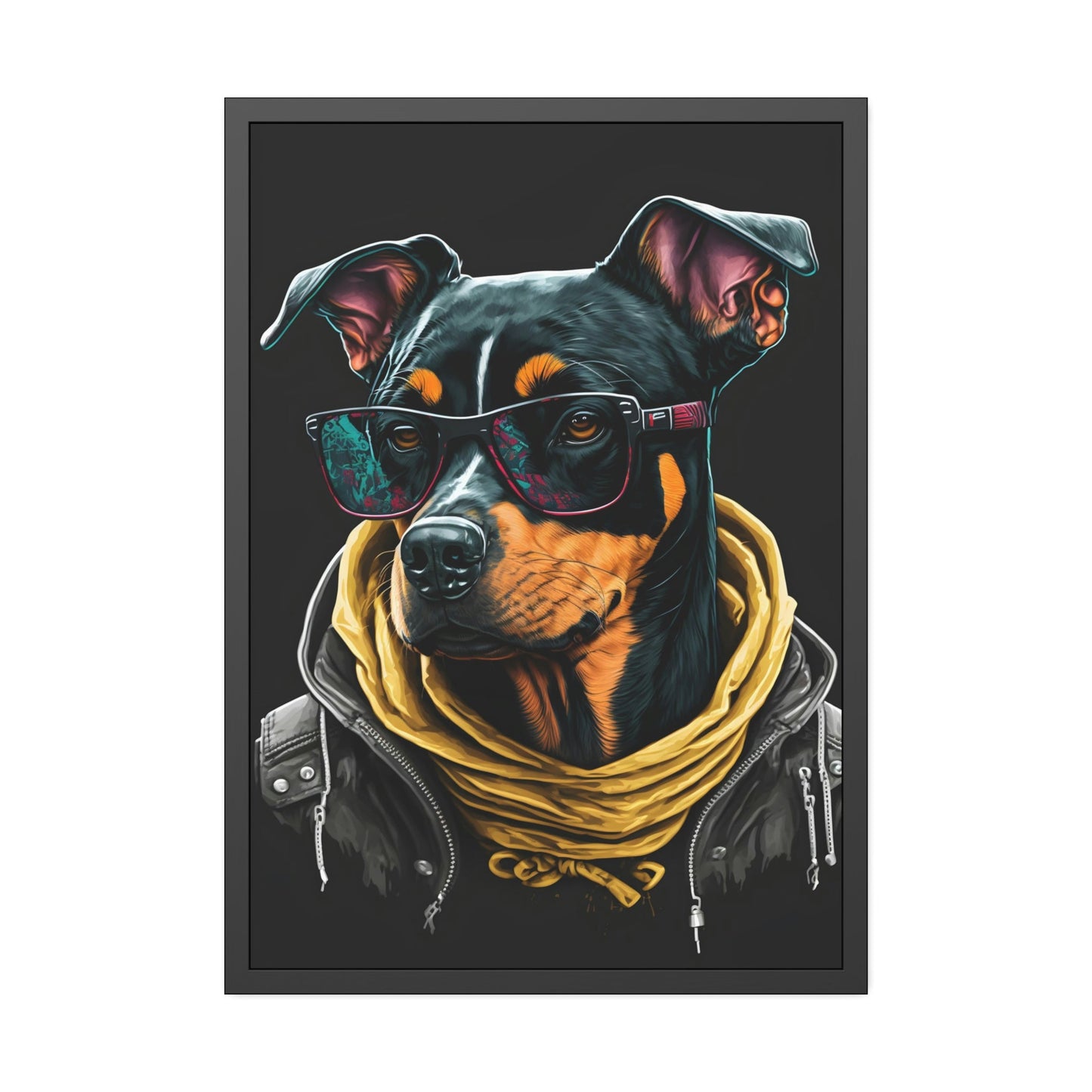 Dog's Best Friend: Poster of a Beloved Canine on Framed Canvas