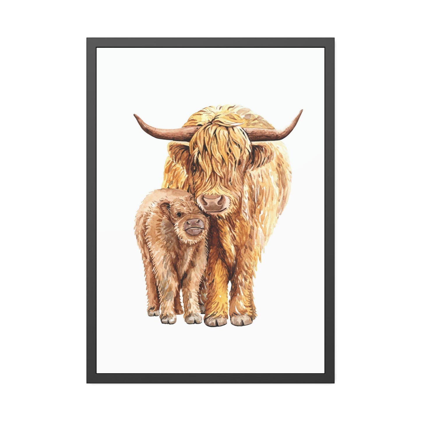 Maternal Love: Heartwarming Wall Art Depicting a Cow Mother and Calf