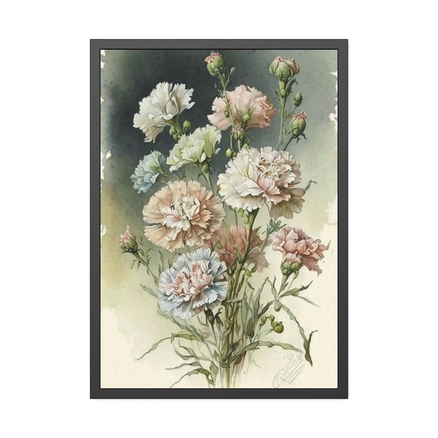 Floral Delight: Natural Canvas and Art Prints of Carnations for Home Decor