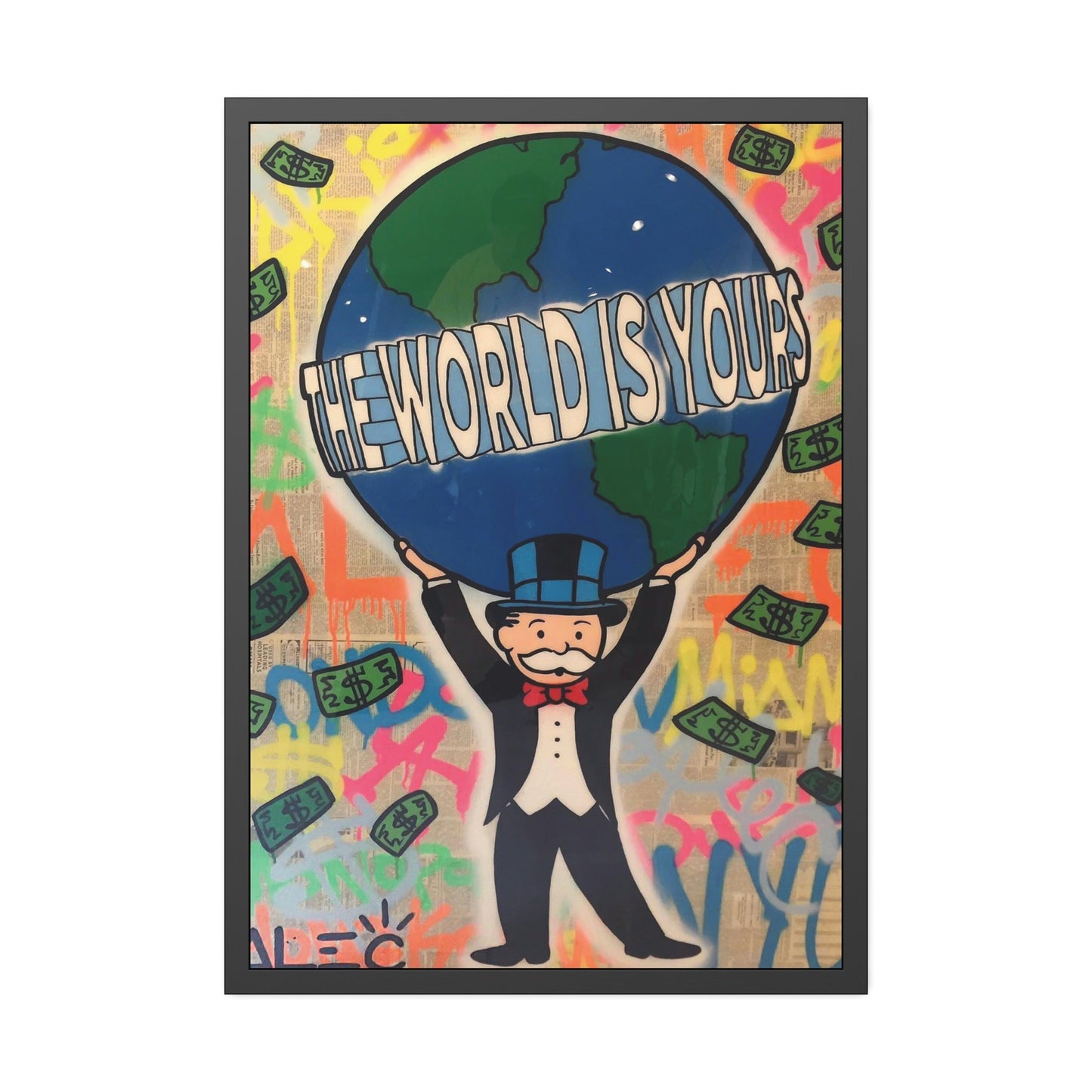 Street Art Royalty: Alec Monopoly on Canvas and Framed Poster