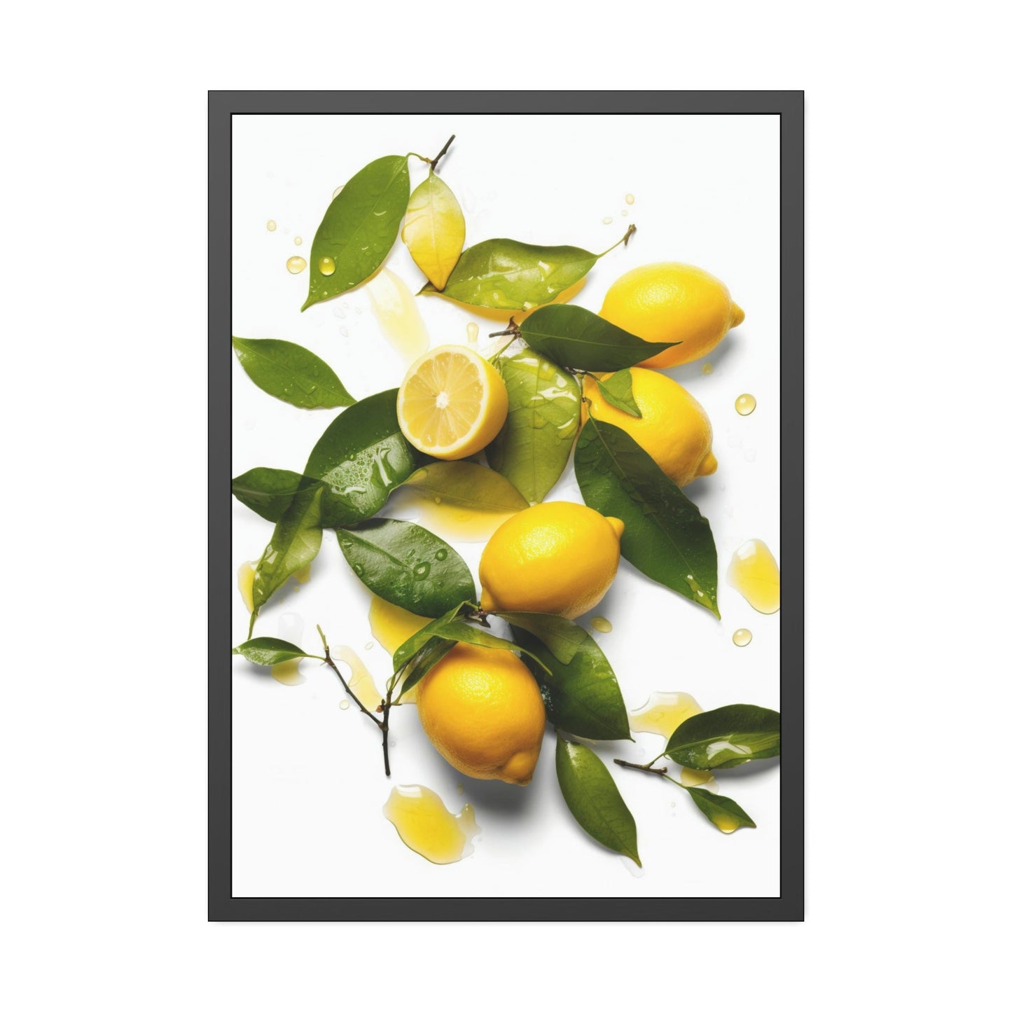 Beautiful Canvas Art Prints of Yellow Lemons on Framed Canvas