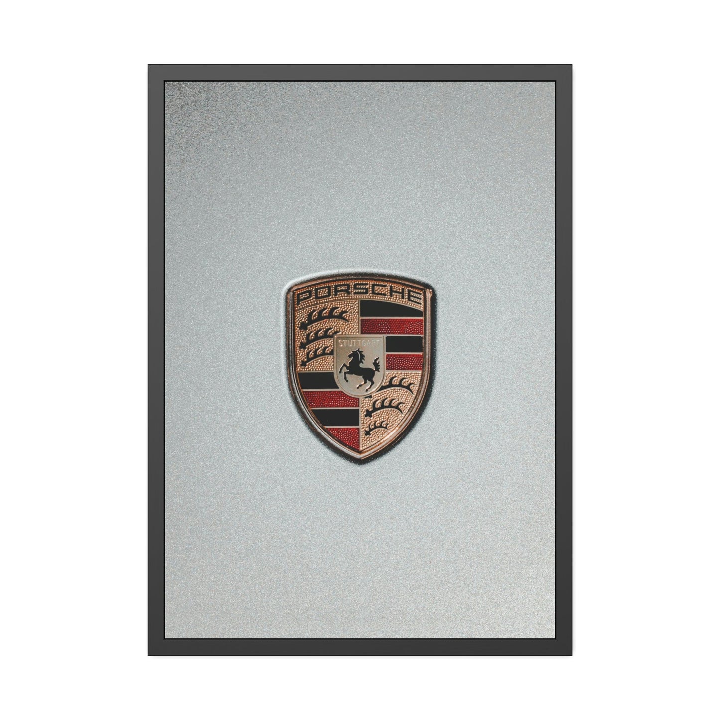 Timeless Porsche Logo: A Stunning Art Piece on Natural Canvas & Poster