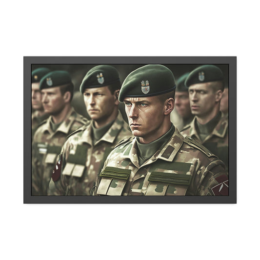 The Elite Forces: Stunning Depiction of Army Men on Framed Canvas