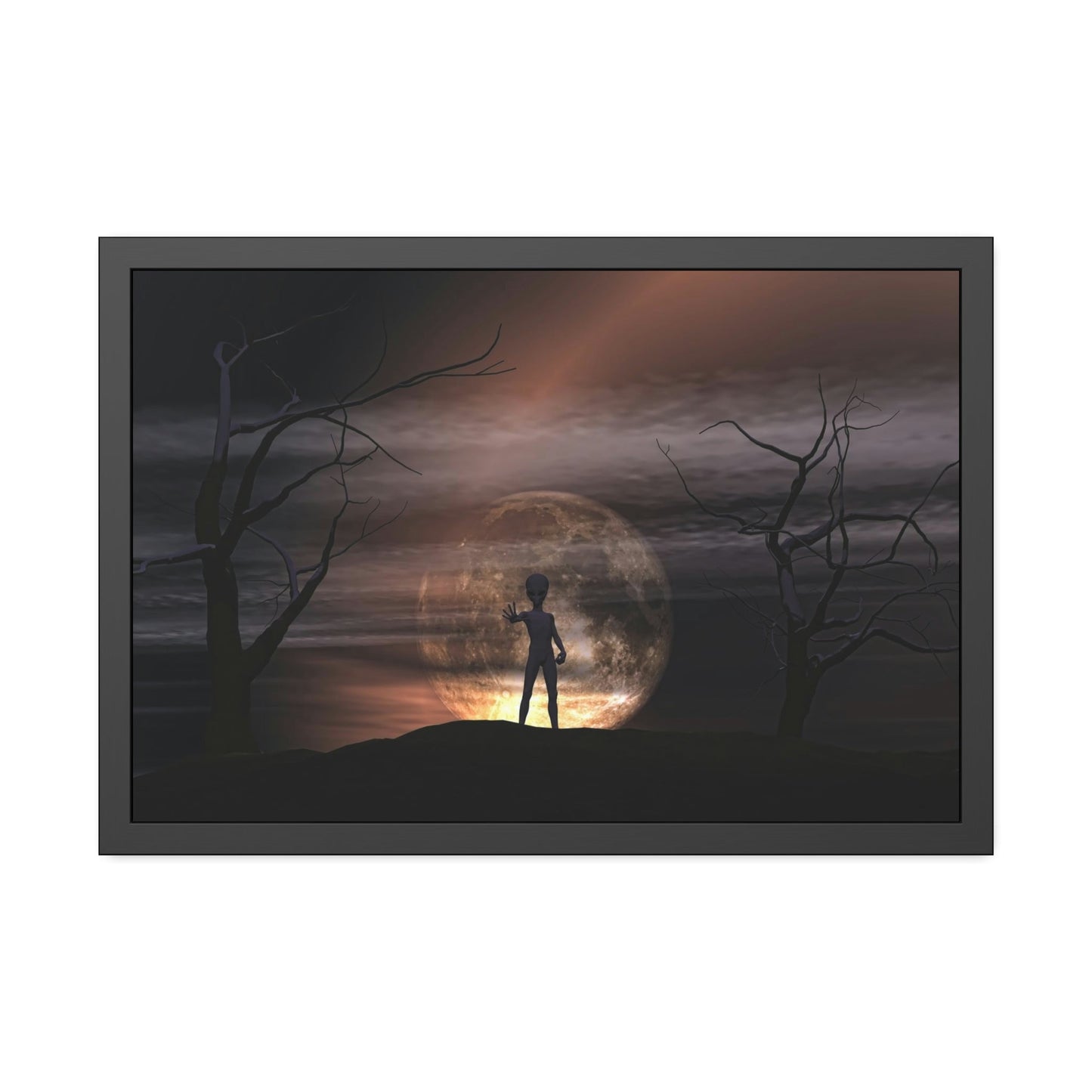 Cosmic Encounters: High-Quality Canvas Art Print of Aliens
