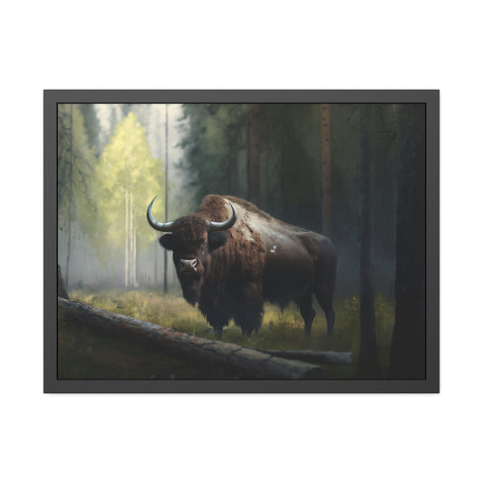 The Bison's Realm: Canvas & Poster Wall Art of Bison Roaming Free in the Wild