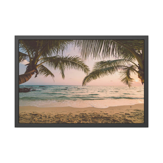 Coastal Getaway: Palm Trees Framed Canvas & Poster for Your Bedroom