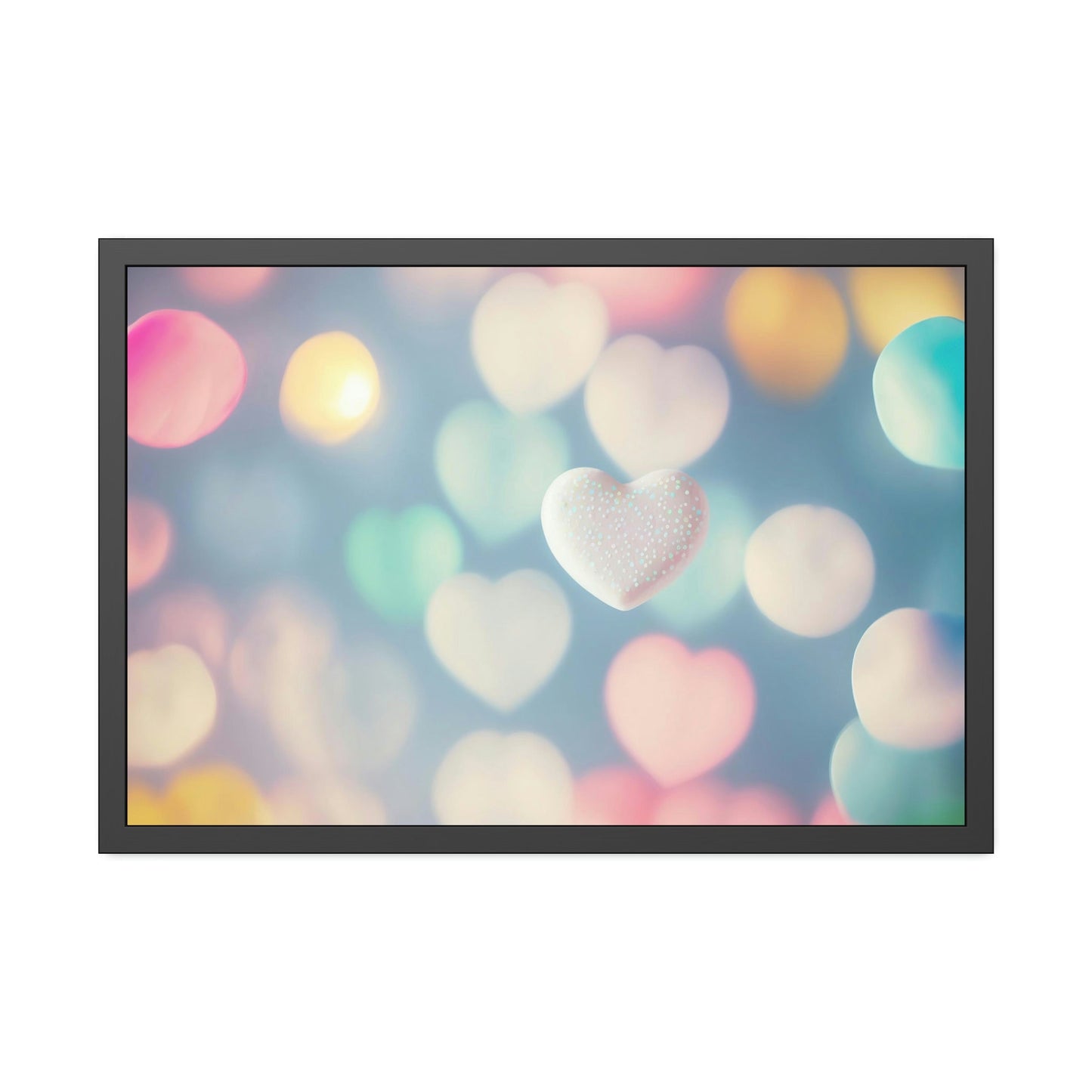 Love in Color: Canvas Print of a Vibrant Hearts on Framed Canvas