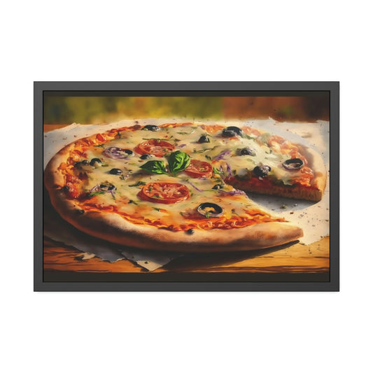 Slice of Life: Framed Canvas Art of Pizza in Vibrant Colors to Brighten Your Home