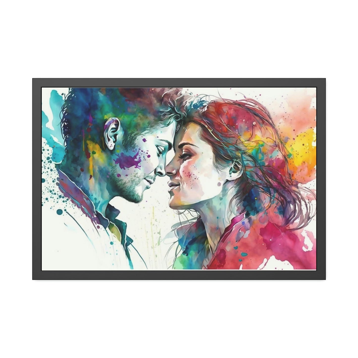 Eternal Embrace: Natural Canvas Wall Art of Two Lovers