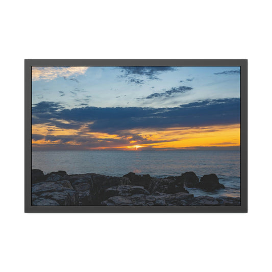 Island Paradise: Framed Canvas of a Tropical Beach Landscape