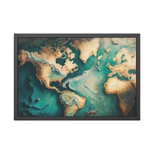 Discover the Beauty of the Earth: Abstract World Map on Canvas or Poster