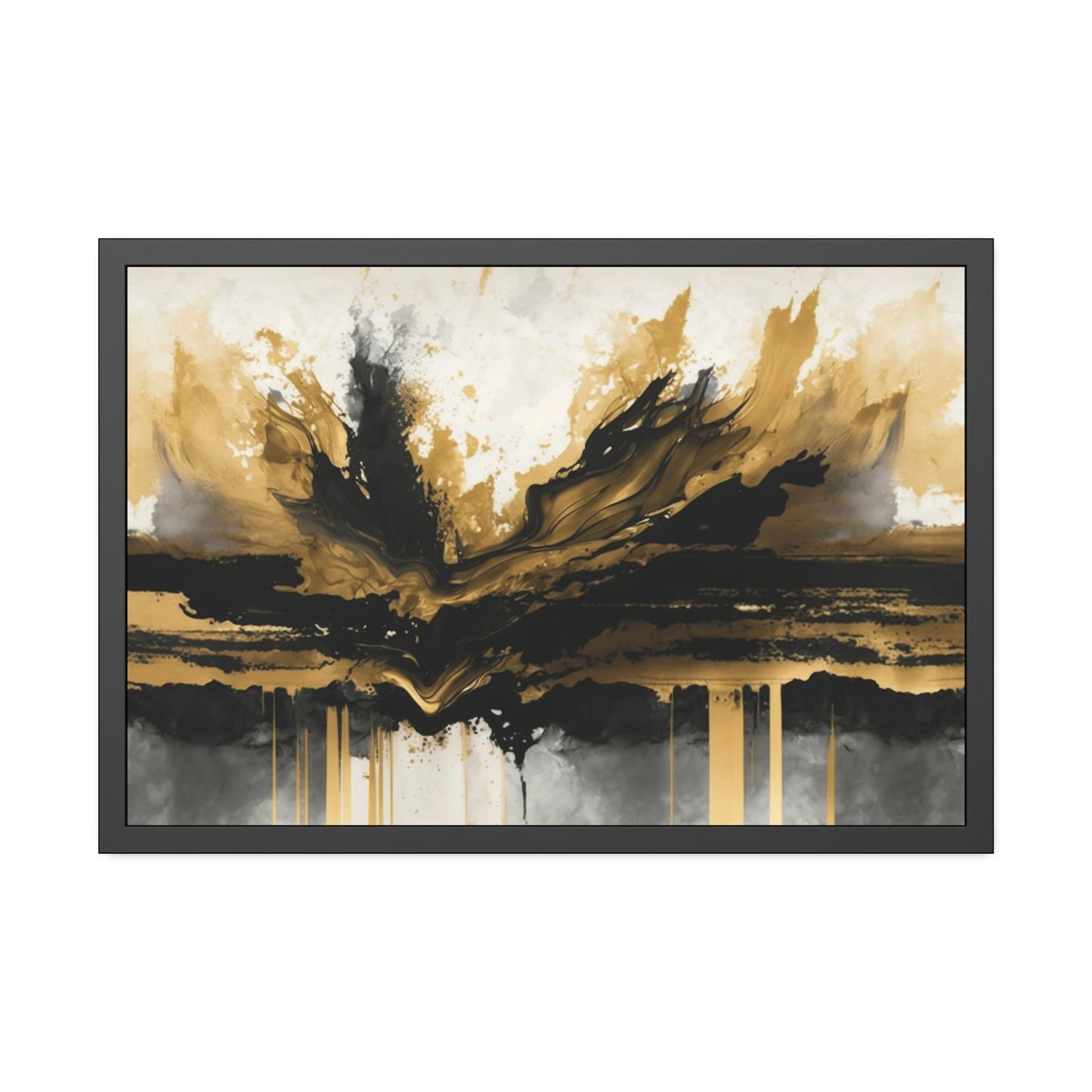 Gold Rush: Wall Art of a Bold and Shimmering Abstract Painting on Canvas