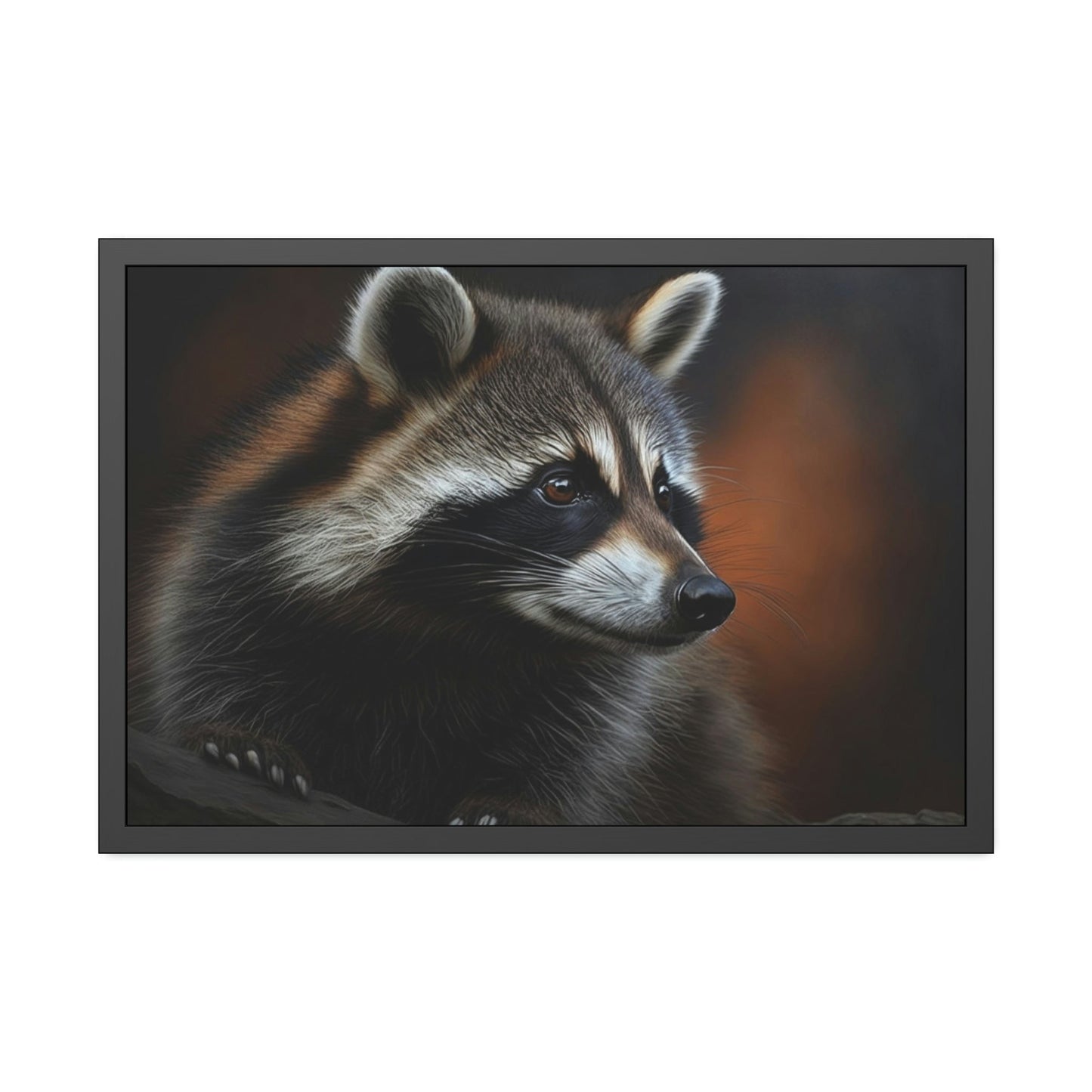 Woodland Bandits: Artistic Print on Canvas and Framed Poster of Sly Raccoon