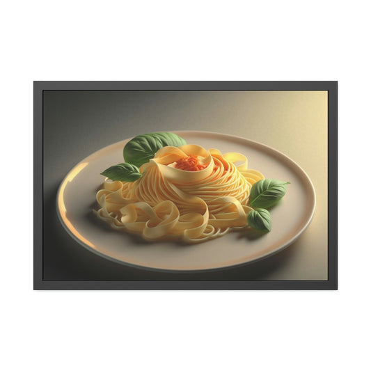 Pasta Perfection: Beautiful Canvas Print of a Plate of Spaghetti