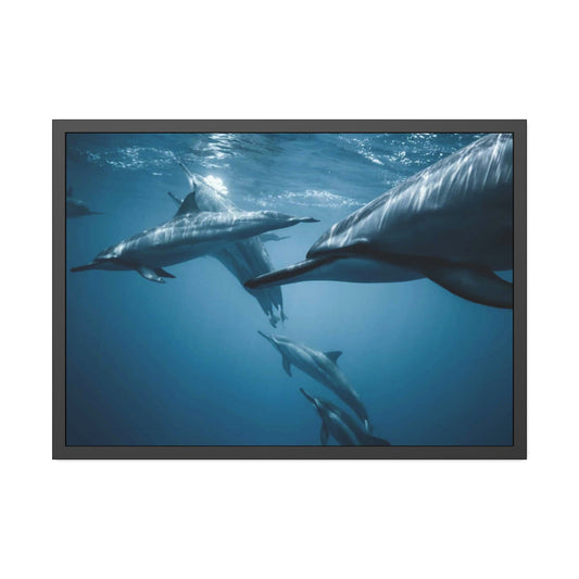 Dolphin Delight: Canvas Print and Wall Art of Joyful Dolphins