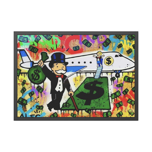 Monopoly Masterpiece: Alec Monopoly Art on Natural Canvas and Framed Poster