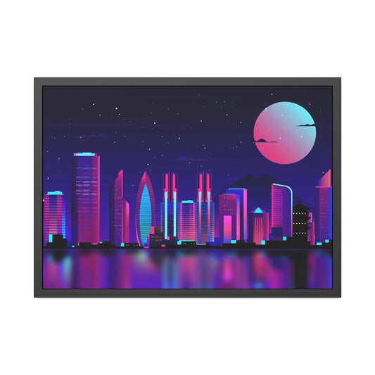 Radiant Reflections: Captivating Canvas Prints with Neon Glow for Striking Decor